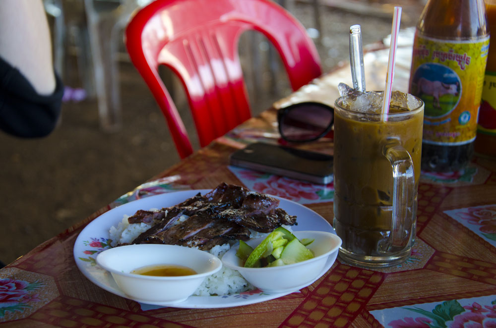 Pork, rice, and Ratanakiri Coffee