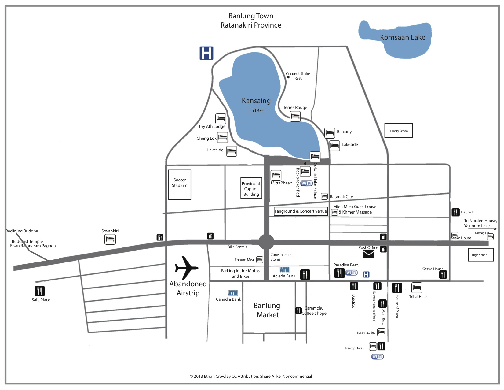 Map of Banlung Town, Ratanakiri Province