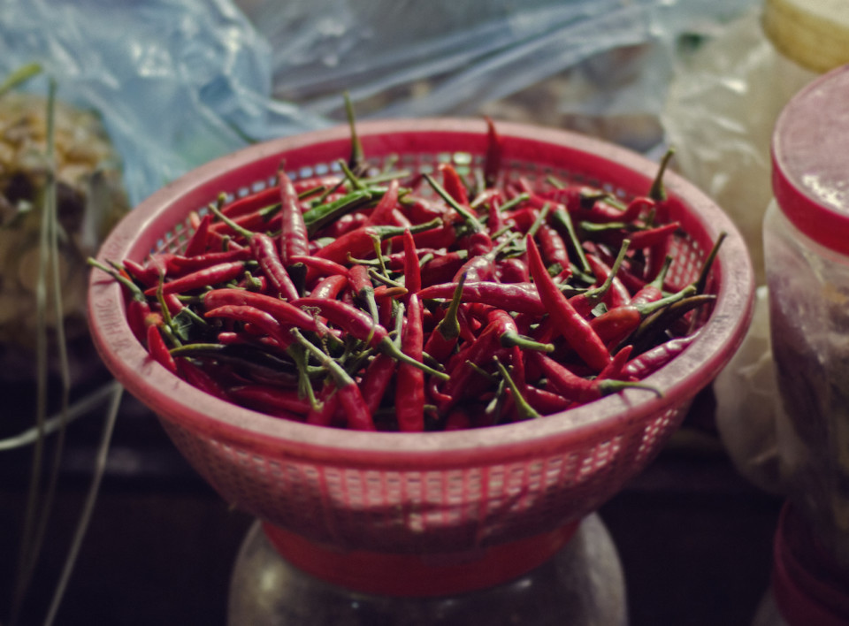 Spicy red thai peppers