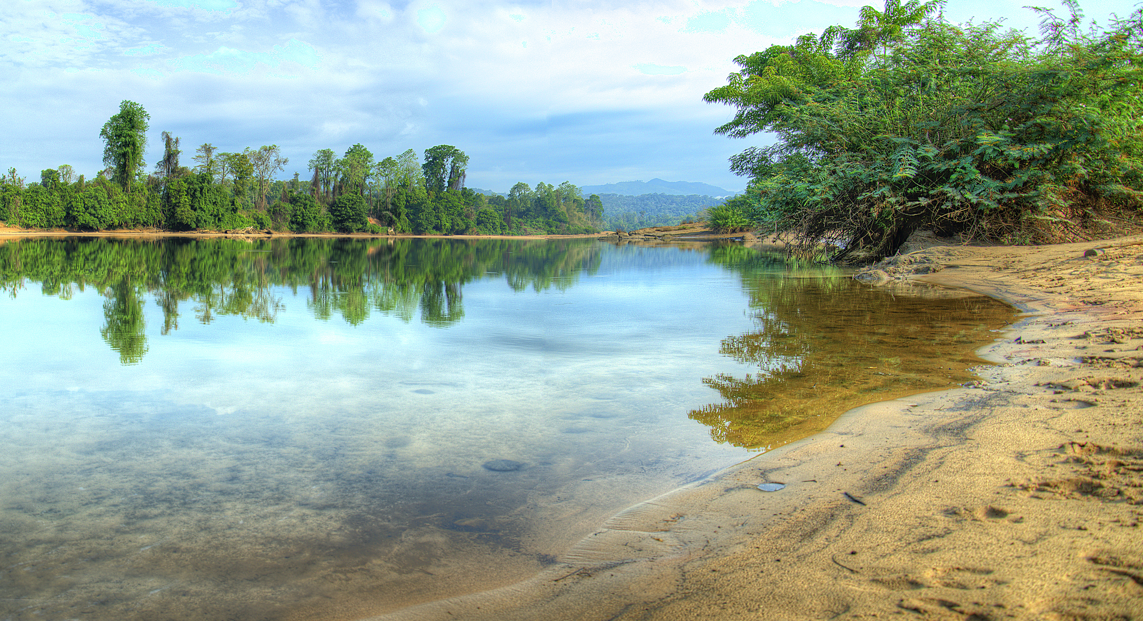 reflection off the river in North Ratanakiri